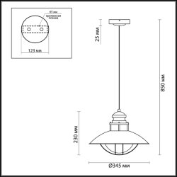 Подвес «ODEON LIGHT» 4164/1, серия: DANTE