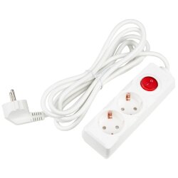 S-GCU2-3B WHITE Удлинитель серии Ultra, шнур 3м., 2 гнезда, 16A, с-з, Белый, TM Uniel
