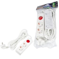 S-GCU2-3B WHITE Удлинитель серии Ultra, шнур 3м., 2 гнезда, 16A, с-з, Белый, TM Uniel