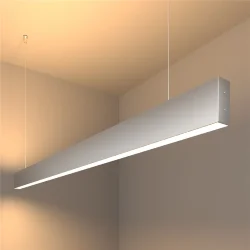 Линейный светодиодный подвесной двусторонний светильник 128см 50Вт 3000K серебряный 101-200-40-128 (041492)