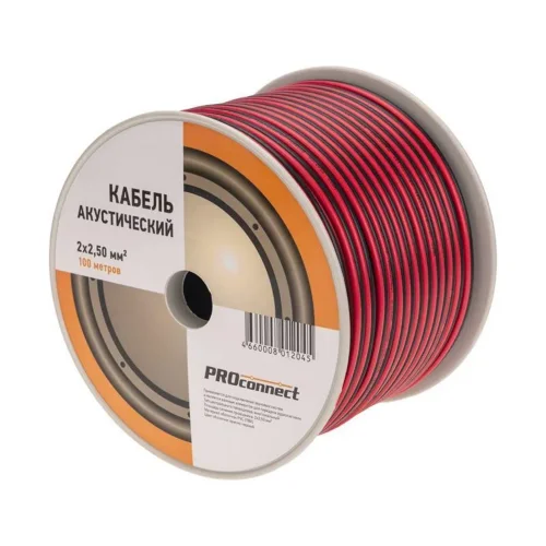 Кабель Stereo 2х2.5 Red/Black бухта (м) PROCONNECT 01-6108-6 - фото