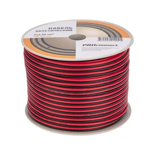 Кабель Stereo 2х2.5 Red/Black бухта (м) PROCONNECT 01-6108-6 - фото 2