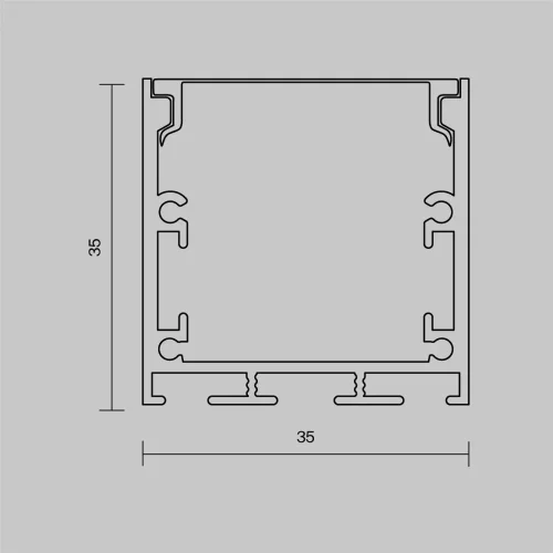 Алюминиевый профиль накладной-подвесной 35x35 (Черный, 2 м), ALM-3535BT-B-2M 633003 (Черный) 633003 - фото 5