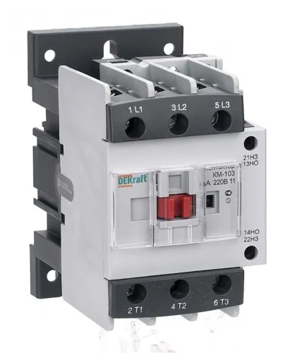 Контактор КМ-103 40А кат. 380В AC 1НО+1НЗ AC-3 DEKraft 22129DEK - фото