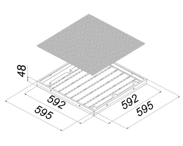 Универсальный офисный светодиодный светильник Армстронг 80 Вт IP54 595x595x48 мм 4000К Призма - фото 2