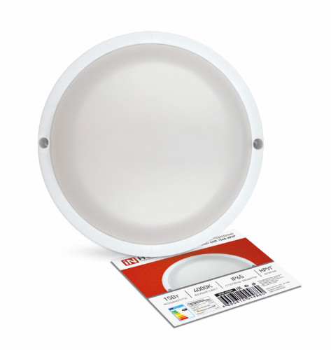 Светильник светодиодный герметичный СПП 1540-КРУГ 15Вт 4000К 1350Лм IP65 140мм IN HOME - Фото 2