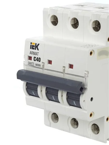Выключатель автоматический модульный 3п C 40А M06N ARMAT IEK AR-M06N-3-C040 - фото 8