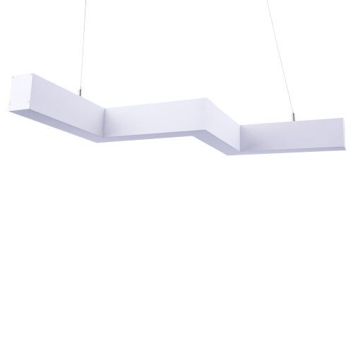 ULO-K19A 30W-4000K-Z30-120 IP40 WHITE Светильник линейный светодиодный подвесной, Зигзагообразный, профиль 50х70мм, Белый свет 4000K, 3000Лм, Алюминий, Цвет белый, TM Uniel - фото 1