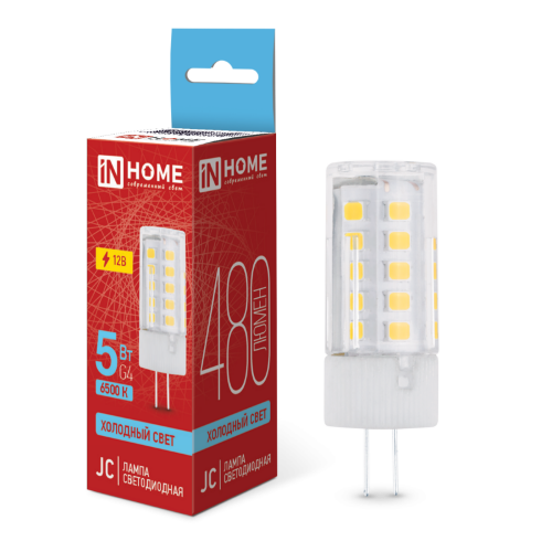Лампа светодиодная LED-JC 5Вт 12В G4 6500К 480Лм IN HOME - Фото 2