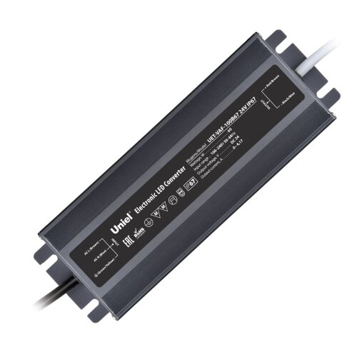UET-VAF-100B67 24V IP67 Блок питания ультратонкий, 100Вт, Металлический корпус, TM Uniel - фото 2