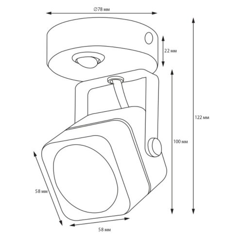 DLC-S613 GU10-B BLACK Светильник декоративный накладной, серия Sotto, Без лампы, цоколь GU10, Выкл, на корпусе, Металл, Черный, TM Fametto - фото 10