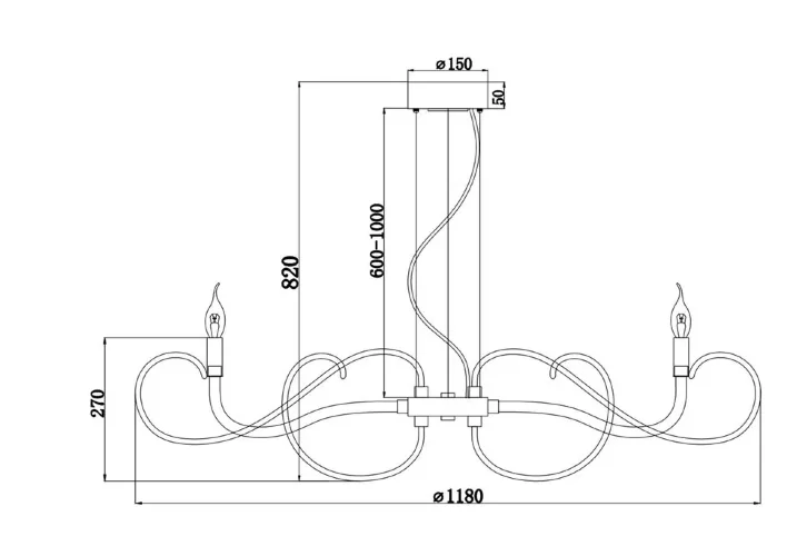 Подвесной светильник Atlanta E14х9 (Прозрачный) - фото 3