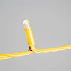 Гирлянда Нить 10м Тепло-Белая 24В, 100 LED, Провод Золотой Каучук 2,3мм, IP65