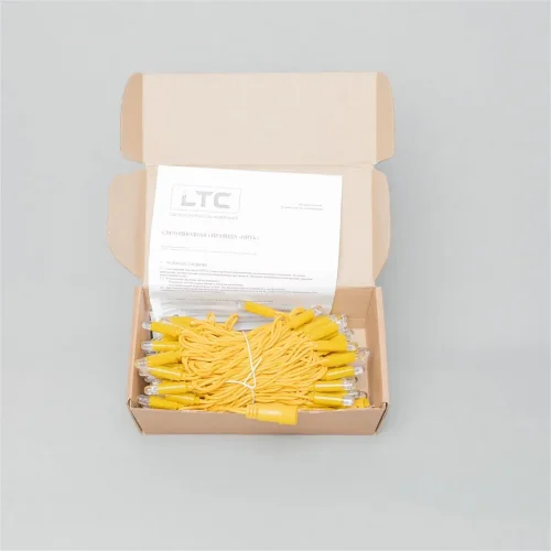 Гирлянда Нить 10м Тепло-Белая 24В, 100 LED, Провод Золотой Каучук 2,3мм, IP65. Фото 7.