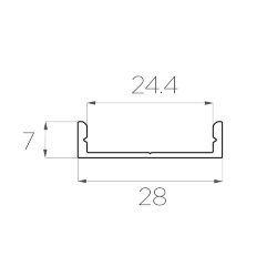 Профиль накладной алюминиевый LC-LP-0728-2 Anod