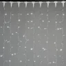 Гирлянда Занавес 2 x 3 м Белый с Мерцанием Белого Диода 220В, 600 LED, Провод Прозрачный ПВХ, IP54. Фото 1.