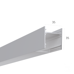 Алюминиевый LED профиль LINE 3535 ral9003 LT70 (с экраном) — 2000мм