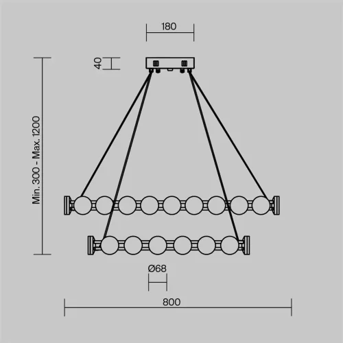Подвесной светильник Freya FR6180PL-L70B (Черный) - фото 8