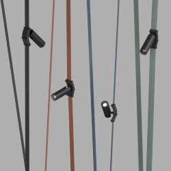 Поворотный светильник для трека-ремня Belty, серия Spot, со светодиодом, D35*L126.5мм, 48V DC, 7W, RA90, 30°, 4000K, IP20, черный, алюминий, Denkirs DK5546-BK