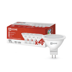 Лампа светодиодная LED-JCDR-VC 4PACK 11Вт 230В GU5.3 4000К 990Лм (4шт./упак) IN HOME