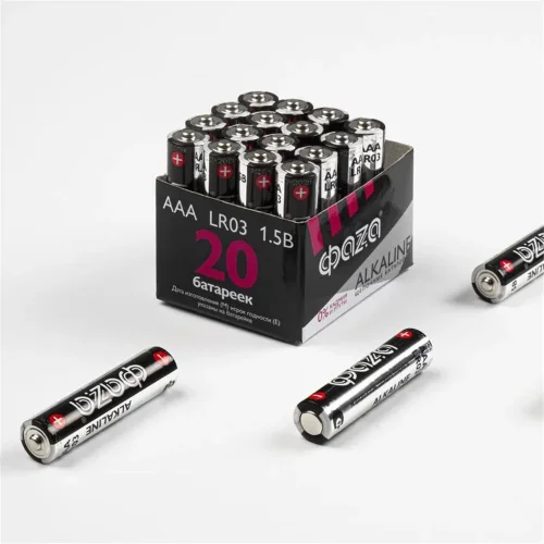 Элемент питания алкалиновый AAA/LR03 1.5В Alkaline Pack-20 (уп.20шт) ФАZА 5028128 - фото 5