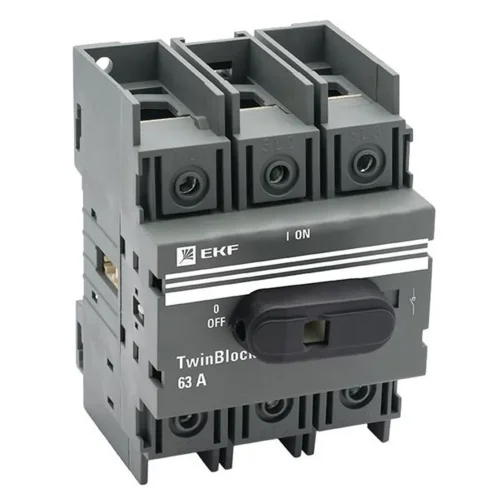 Рубильник 3п 63А с рукояткой управления для прямой установки TwinBlock EKF tb-63-3p-f - фото