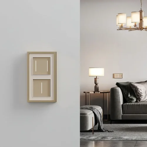 Сенсорный выключатель одноклавишный с подсветкой (шампань) W4512011 - фото 3