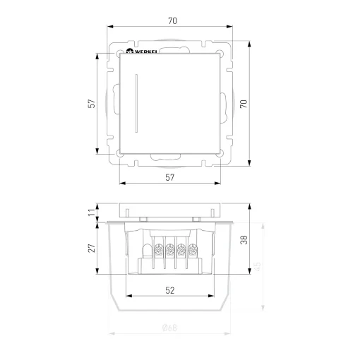 Сенсорный выключатель одноклавишный с подсветкой (шампань) W4512011 - фото 8
