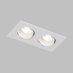 Встраиваемый светильник, IP 20, 10 Вт, GU5.3, LED, белый/белый, пластик, Denkirs DK3072-WH