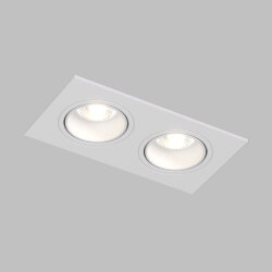 Встраиваемый светильник, IP 20, 10 Вт, GU5.3, LED, белый/белый, пластик, Denkirs DK3072-WH