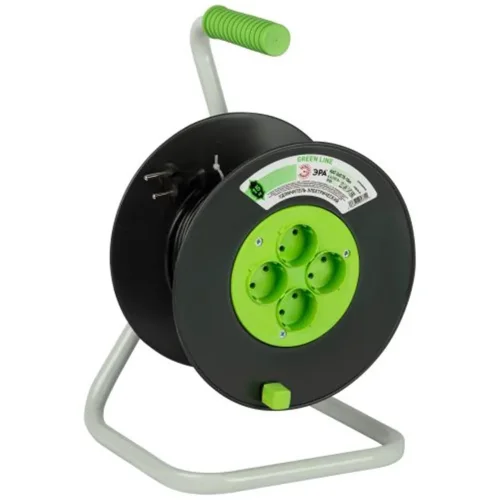 Удлинитель на пластик. катушке 4х15м без заземл. KAT-2x0.75-15m Greenline ПВС 2х0.75 Эра Б0065052 - фото