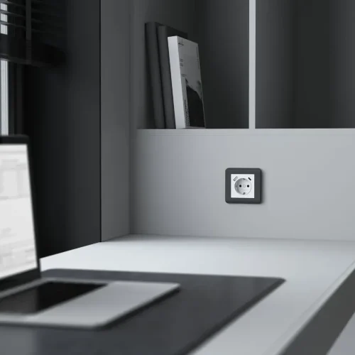 Рамка из поликарбоната на 1 пост Stream графит W0012104 - фото 2