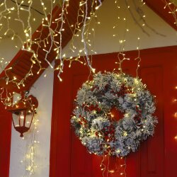 Праздничная гирлянда бахрома теплый белый 3*0,6 м IP65 100-101 (056075)