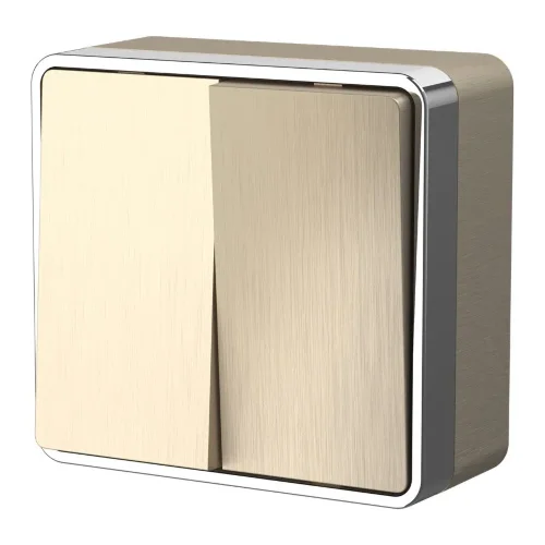 Выключатель двухклавишный Gallant шампань рифленый W5020010 - фото