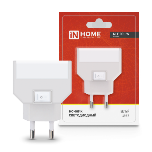 Ночник светодиодный NLE 09-LW белый с выключателем 230В IN HOME - Фото