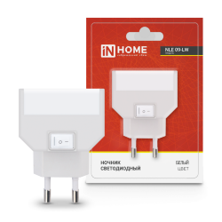 Ночник светодиодный NLE 09-LW белый с выключателем 230В IN HOME