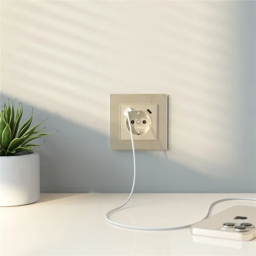 Рамка из стекла на 1 пост Favorit шампань W0011111 - фото 2