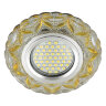 DLS-L149 GU5.3 GLASSY-LIGHT GOLD Светильник декоративный встраиваемый, серия Luciole, Без лампы, GU5.3, Доп, светодиодная подсветка 3Вт, Стекло, Зеркальный-прозрачный+светло-желтый - фото 5