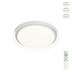 Накладной светильник, LED, 40W, IP 20, 3000K - 6500K, белый, металл, полимер, Denkirs DK6515-WH