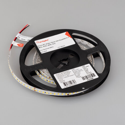 Светодиодная лента RT-А144-10mm 24V Day4000 (7.7 W/m, IP20, 2835, 5m) (Arlight, высок.эфф.200 лм/Вт) 036208 - фото 2