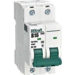 Выключатель автоматический модульный 2п B 16А 6кА ВА-103 DEKraft 12225DEK