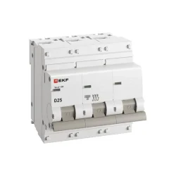 Выключатель автоматический модульный 3п D 25А 10кА ВА 47-100 PROxima EKF mcb47100-3-25D-pro