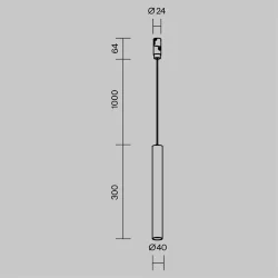 Трековый подвесной светильник Скольжение / Skim 3000К 5Вт 36° (Черный) TR210-1-5W3K-M-BBS