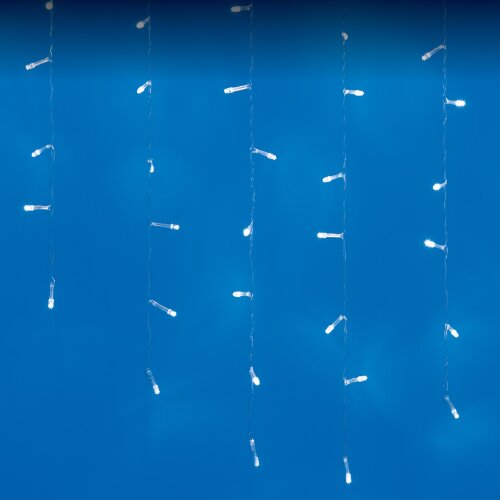 ULD-B6007-200-STK WHITE IP44 Бахрома светодиодная со статическим свечением, 6м, Соединяемая, 200 светодиодов, Белый свет, Провод прозрачный - фото 2