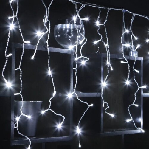 ULD-B6007-200-STK WHITE IP44 Бахрома светодиодная со статическим свечением, 6м, Соединяемая, 200 светодиодов, Белый свет, Провод прозрачный - фото 8