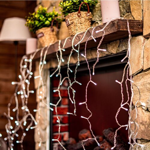 ULD-B6007-200-STK WHITE IP44 Бахрома светодиодная со статическим свечением, 6м, Соединяемая, 200 светодиодов, Белый свет, Провод прозрачный - фото 7