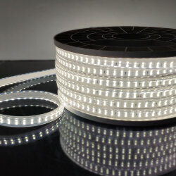 Светодиодная лента двухрядная Premium 220 В 18 Вт/м 180 Led/м 2835 IP65, холодный белый 6500K, 50 м LS011 220V