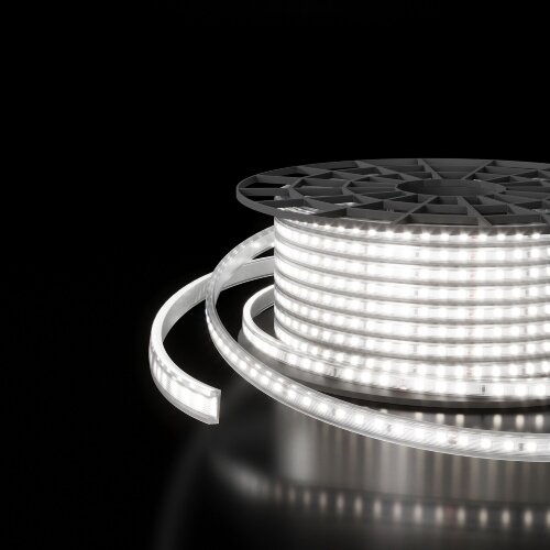 Светодиодная лента двухрядная Premium 220 В 18 Вт/м 180 Led/м 2835 IP65, холодный белый 6500K, 50 м - фото 1