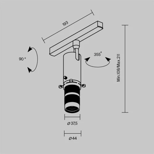 Трековый светильник Гала / Gala Exility 2700-6000K 10Вт 20°-35° Dim Smart (Черный) TR108-4-10W3K-DS-B - фото 19