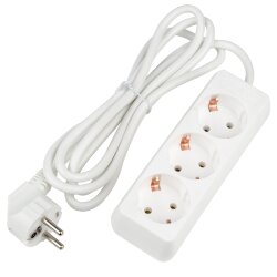 S-GCU3-2 WHITE Удлинитель серии Ultra, шнур 2м., 3 гнезда, 16A, с-з, Белый, TM Uniel